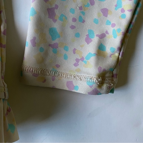 Ruffle Butts Swim Shirt Size 6 Rash Guard Long Sleeve Ruffles Confetti beige EUC - Picture 10 of 14